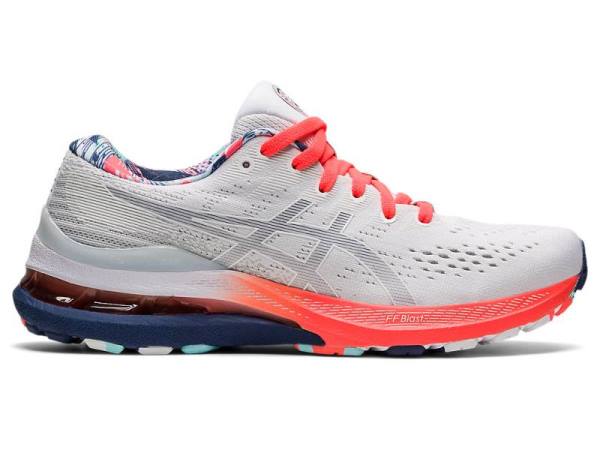 Asics Hardloopschoenen Dames, GEL-KAYANO Wit/Blauw - Asics Nieuwe Collectie DATE_TIME | B2560498-AT